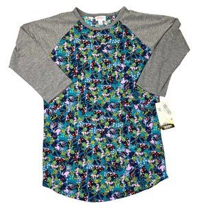 LuLaRoe Womens Randy Shirt Top Size Small Disney‎ Minnie Mouse Raglan Sleeves